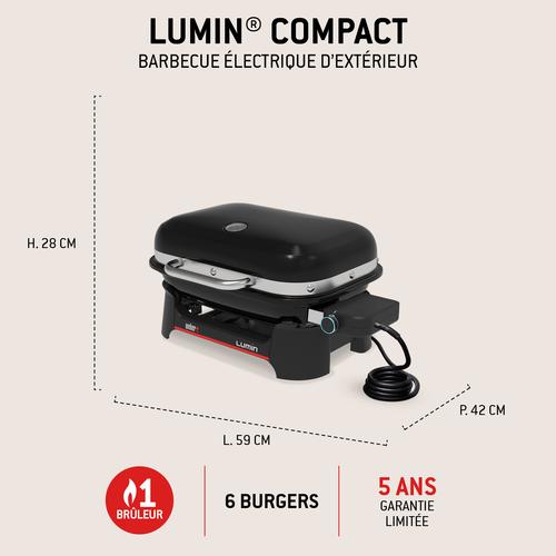 Visuel 9 du produit Barbecue électrique Lumin Compact coloris noir en acier émaillé Weber - 28 x 42 x 59 cm
