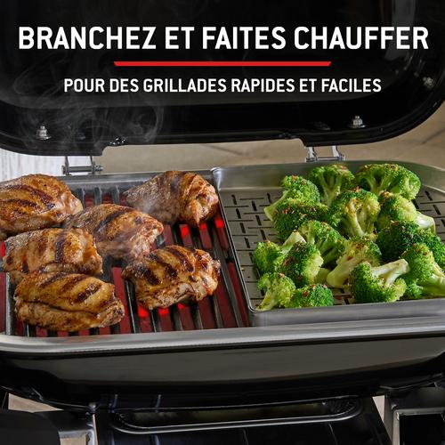Visuel 6 du produit Barbecue électrique Lumin avec plancha coloris noir en acier émaillé Weber - 31 x 49 x 66 cm