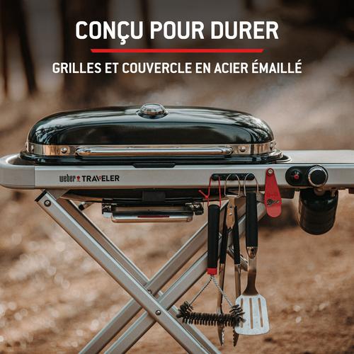 Visuel 7 du produit Barbecue gaz Traveler coloris noir en acier émaillé Weber -  94 x 49 x 66 cm