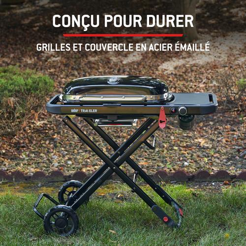 Visuel 8 du produit Barbecue gaz coloris noir Weber Traveler Stealth - 111 x 94 x 58 cm