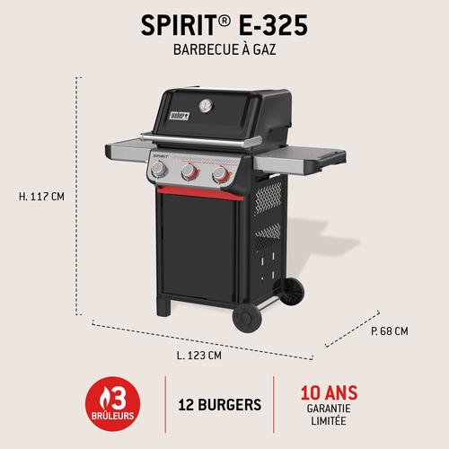 Visuel 11 du produit Barbecue gaz Spirit E-325 coloris noir en acier émaillé Weber - 118 x 68 x 12 cm
