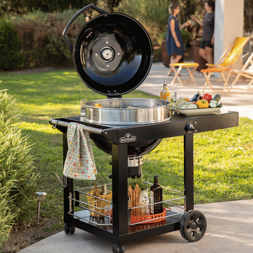 Visuel 4 du produit Barbecue charbon sur chariot coloris noir en acier Kettle Pro Napoléon -  Ø 57 cm