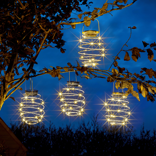 Visuel 3 du produit Ensemble de 4 lanternes solaires argent Smart Garden Spiralight - Ø 12 x 21,5 cm