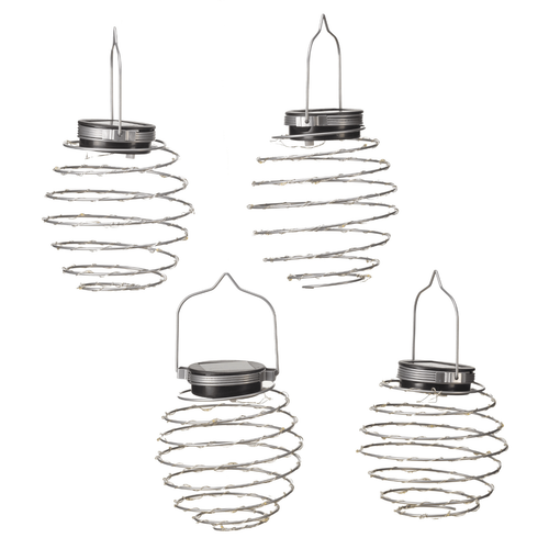 Visuel 2 du produit Ensemble de 4 lanternes solaires argent Smart Garden Spiralight - Ø 12 x 21,5 cm
