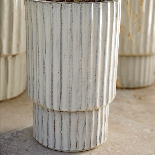 Visuel 3 du produit Pot haut Sorrento coloris beige en céramique - 54,5 x Ø 36 cm