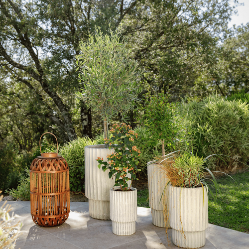 Visuel 4 du produit Pot haut Sorrento coloris beige en céramique - 54,5 x Ø 36 cm
