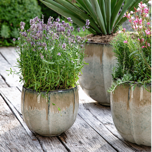 Visuel 3 du produit Pot rond en céramique coloris crème Edelman Corsica - Ø 47 x H 41 cm