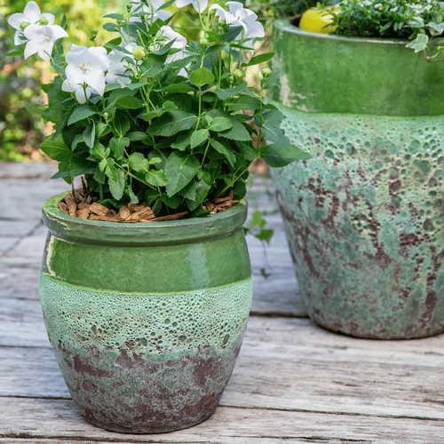 Visuel 3 du produit Jarre en grès émaillé fait-main coloris vert Poterie du Bousquet Léon - Ø 30 x H 44 cm