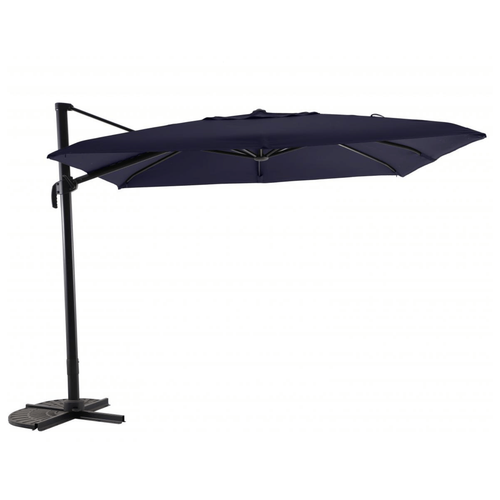 Visuel 2 du produit Parasol déporté en toile bleu jean chiné MWH - 3x3m