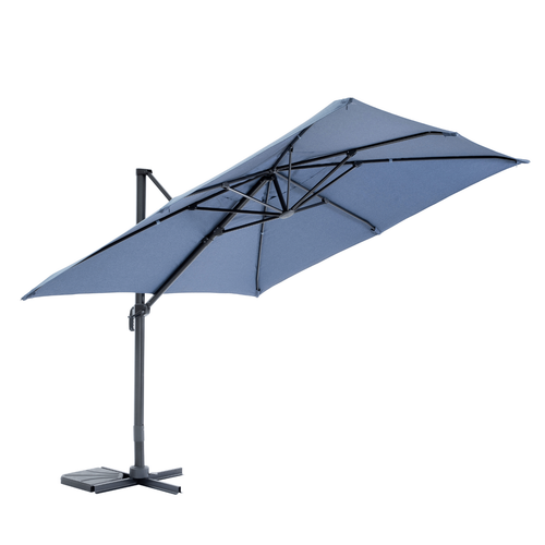 Visuel 3 du produit Parasol déporté en toile bleu jean chiné MWH - 3x3m