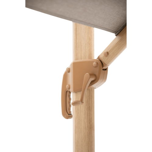 Visuel 3 du produit Parasol carré déporté à manivelle taupe look bambou - 300 x 300 cm