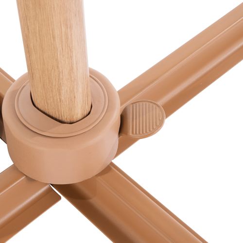 Visuel 4 du produit Parasol carré déporté à manivelle taupe look bambou - 300 x 300 cm