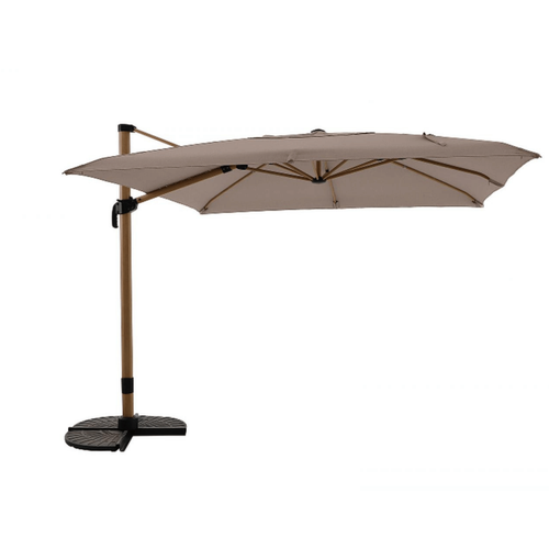 Visuel 1 du produit Parasol déporté en bambou, taupe chiné - MWH - 3x3m