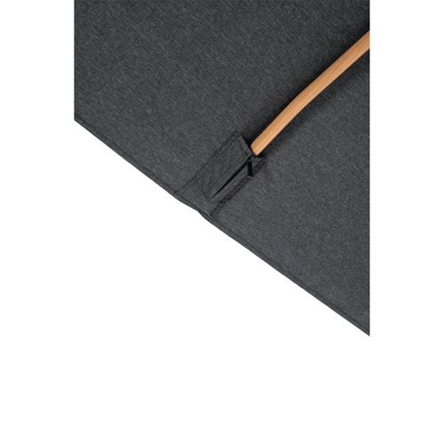 Visuel 5 du produit Parasol déporté Heat transfert effet teck en aluminium et polyester coloris anthracite chiné - 3 x 3 m