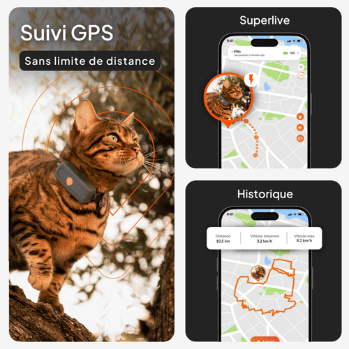 Visuel 2 du produit Collier GPS pour chat coloris blanc Weenect