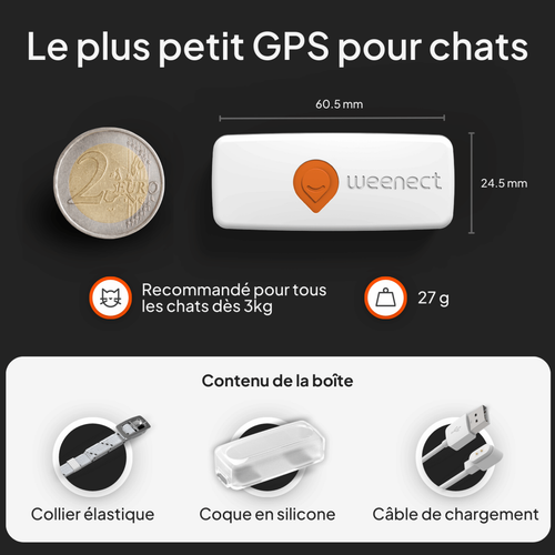 Visuel 7 du produit Collier GPS pour chat coloris blanc Weenect