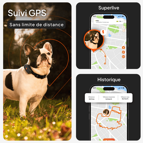 Visuel 2 du produit Collier GPS pour chien coloris blanc Weenect