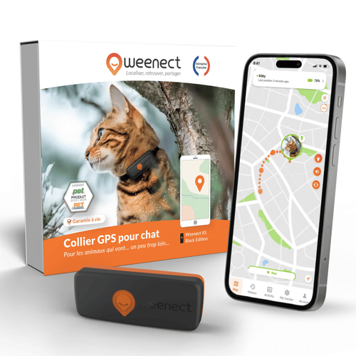 Visuel 1 du produit Collier GPS pour chat coloris noir Weenect