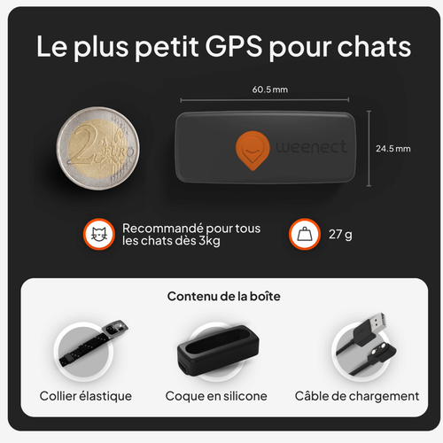 Visuel 7 du produit Collier GPS pour chat coloris noir Weenect
