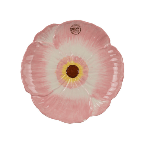 Visuel 3 du produit Assiette à dessert forme coquelicot en dolomite colorée - Ø 22 x H 2 cm