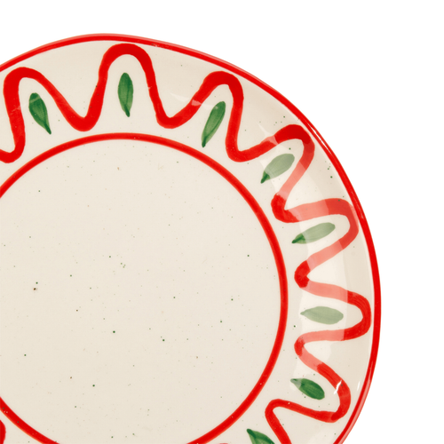 Visuel 8 du produit Assiette à dessert blanche, verte et rouge Venda - Ø 20,5 cm
