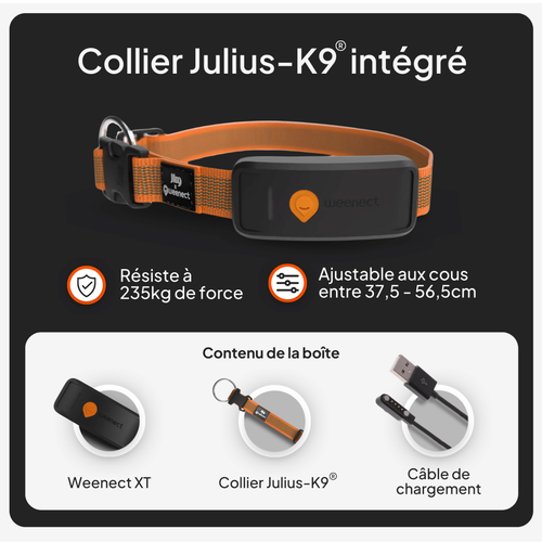 Visuel 8 du produit Collier GPS pour chien coloris orange Weenect XT