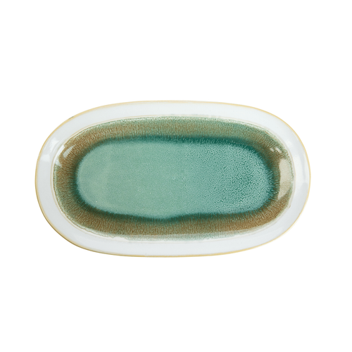 Visuel 2 du produit Assiette ovale en grès de couleur Abbi - 26 x 14,5 cm