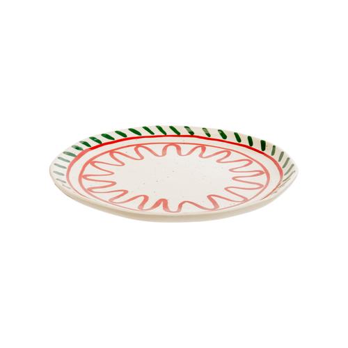 Visuel 3 du produit Assiette plate blanche, verte et rouge Venda - Ø 27 cm