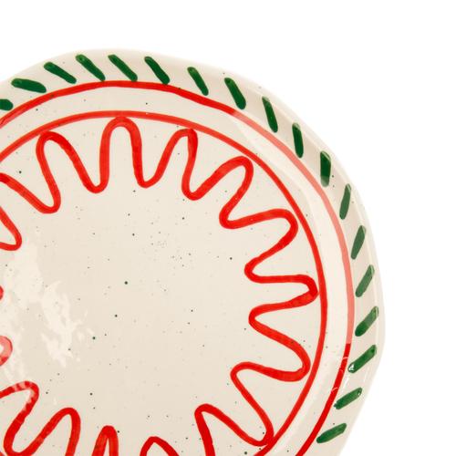 Visuel 4 du produit Assiette plate blanche, verte et rouge Venda - Ø 27 cm