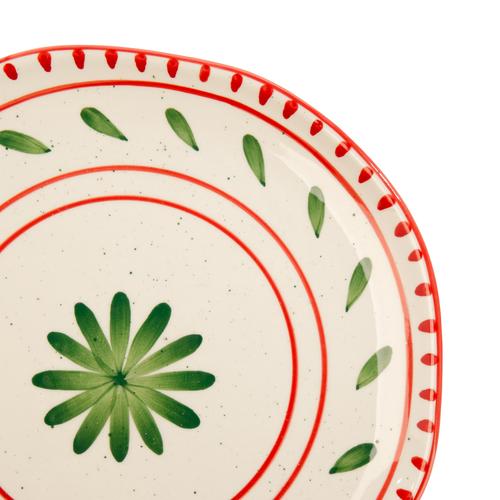 Visuel 6 du produit Assiette plate blanche, verte et rouge Venda - Ø 27 cm