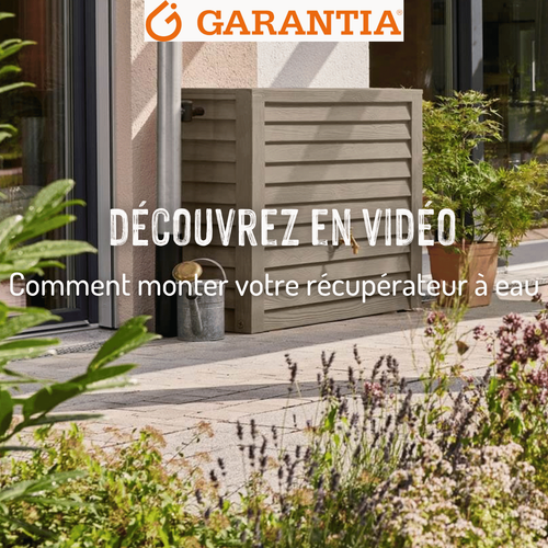 Capture vidéo du produit Récupérateur d'eau mural bois clair Garancia Woody - 350 L