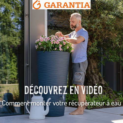 Capture vidéo du produit Réservoir d’eau gris graphite avec bac à plante Graf Natura – 210 L