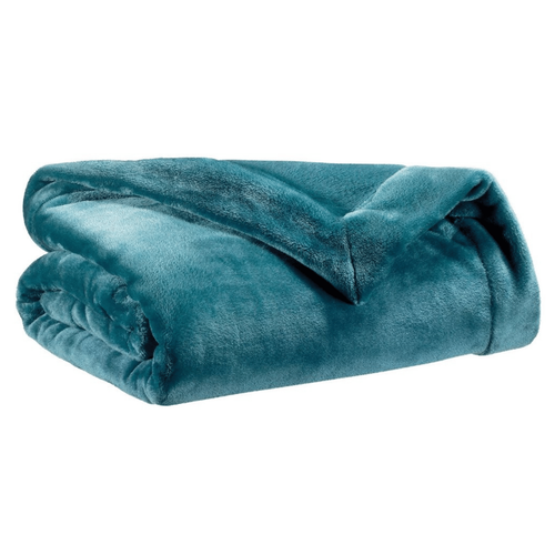 Visuel 1 du produit Plaid Tender coloris bleu paon - 150 x 200 cm