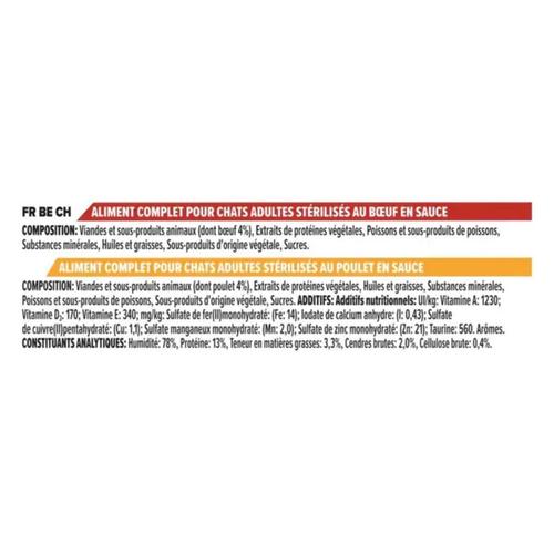 Visuel 4 du produit Pâtée pour chat stérilisé au bœuf et au poulet PRO PLAN - 40 x 85 g