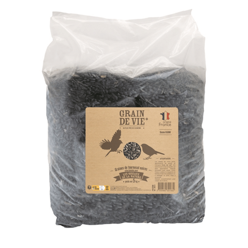 Visuel 1 du produit Graines de tournesol noires pour oiseaux Grain de Vie - 5 kg