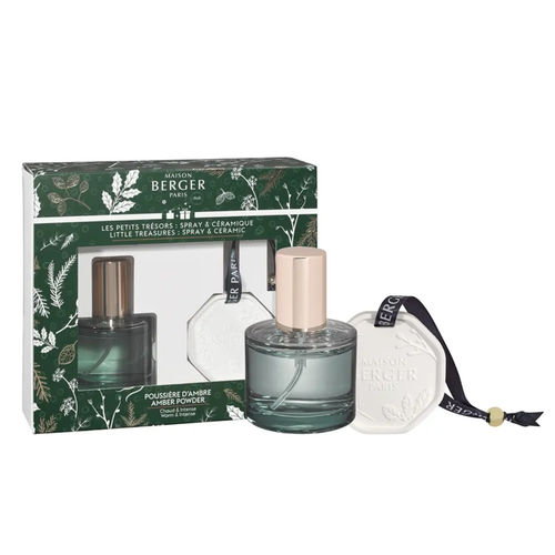 Visuel 1 du produit Coffret duo céramique parfumée et spray Maison Berger Magical poussière d’ambre - 50 ml