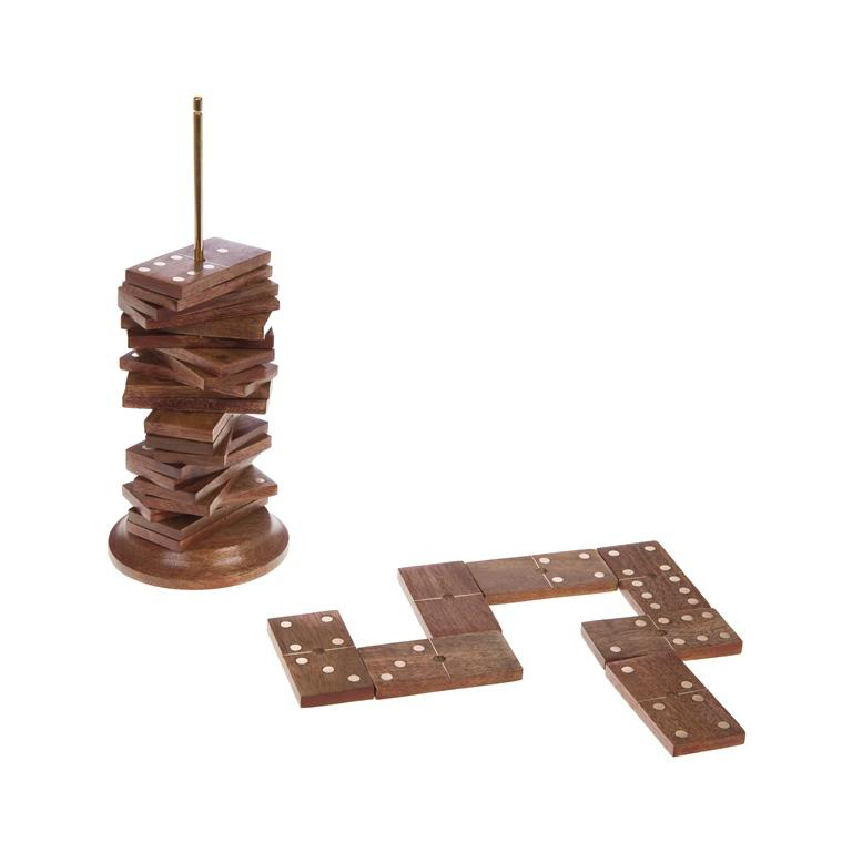 Jeu De Domino En Manguier Atmosphera – 16 X 6,5 X 5 Cm, Boîte En Bois, Cadeau Déco Pour Intérieur