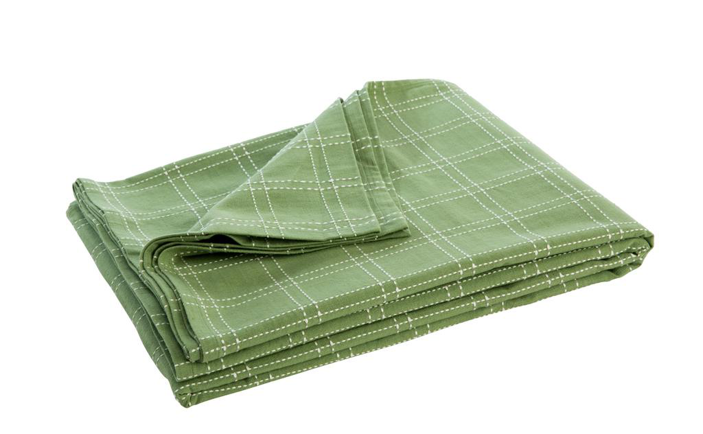Lot De 2 Nappes Carrées Coton – Style Provençal Vert Et Rouge – 120x120 Cm