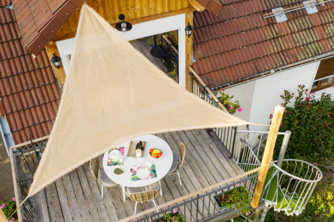 Voile triangulaire en toile de jute marron Jardiline - 3,6 m