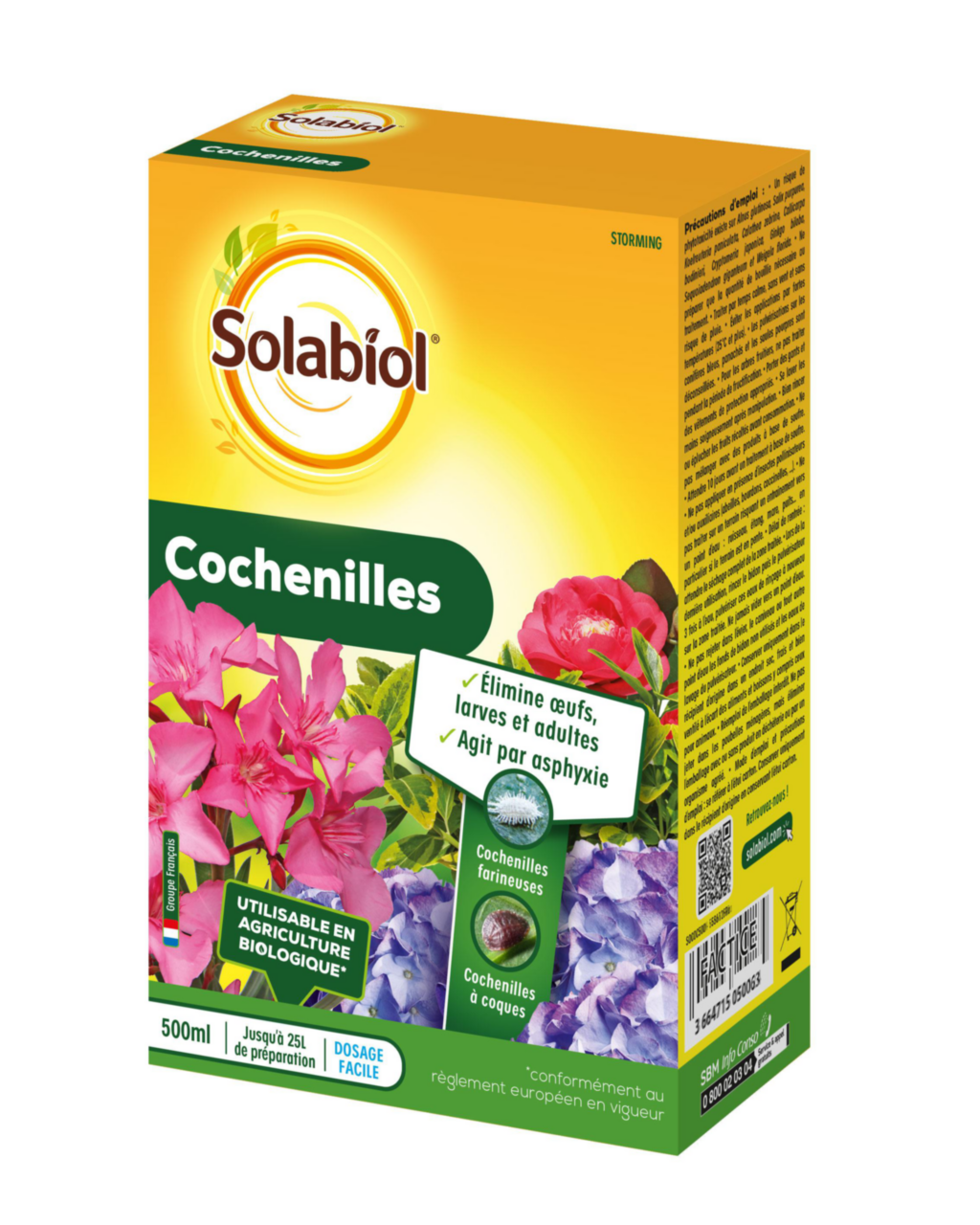 SOLABIOL Anti-Insectes Plantes D'Intérieur 500 Ml Prêt à L'Emploi – Action Choc Contre Pucerons, Cochenilles & Acariens – Origine Naturelle