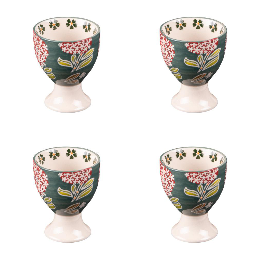 Lot De 6 Coquetiers Multicolores En Verre Pressé - Supports Œufs Colorés Pour Petit Déjeuner Fun (Bleu, Jaune, Vert, Orange, Rose, Rouge)
