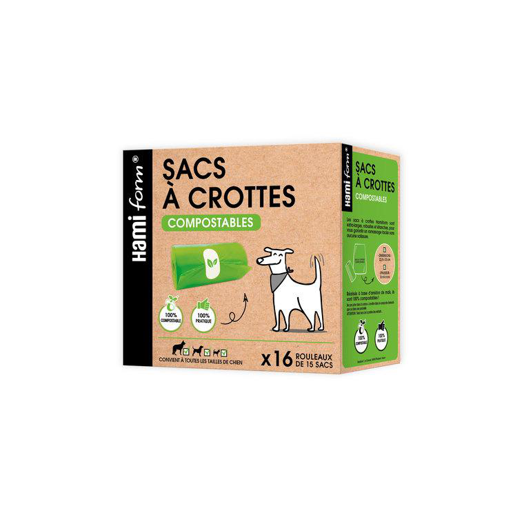 Sacs à crottes compostables Hamiform x 16