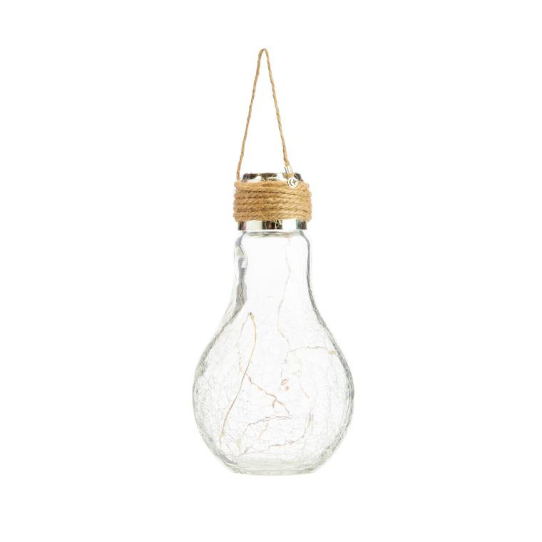 Lampe Solaire En Verre Relaxdays - 8 LEDs, Lumière Blanche Froide, Recharge USB | Pour Intérieur Et Extérieur - 12