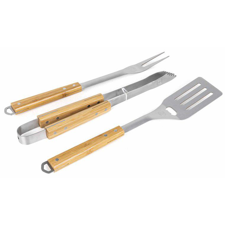 Panier Grille Barbecue Inox 2 Tailles Avec Poignée Bois Amovible - Accessoire Rotation 360° Pour Légumes Viande Saucisses