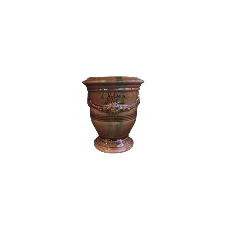 Vase en grès irisé flammé signé DENBAC céramique 1900 Art nouveau