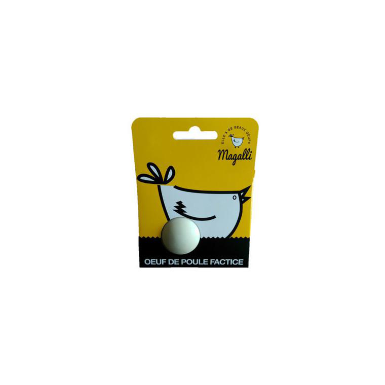 Lot de 2 œufs artificiels pour poule en plastique blanc Lot de 2 œufs artificiels pour poule en plastique blanc