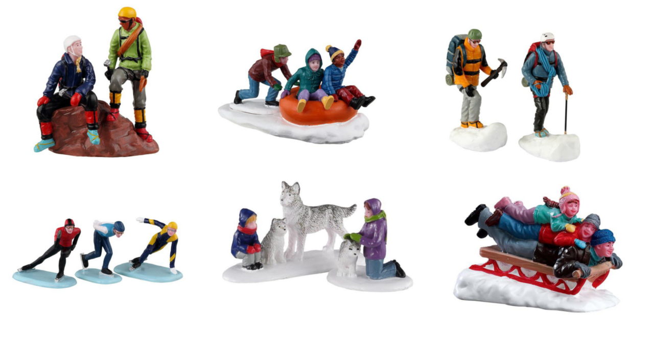 Figurine Lemax Père Noël Skieur - Décor De Village De Noël Animé Pour Collection Ou Décoration De Fête
