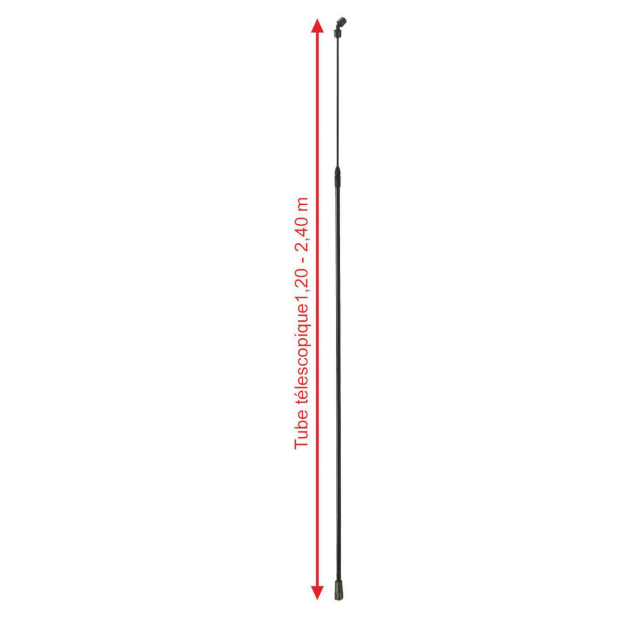 Lancer Télescopique 2,40 M - Canne Générique - 5 Anneaux, Poignée Mousse, <175g