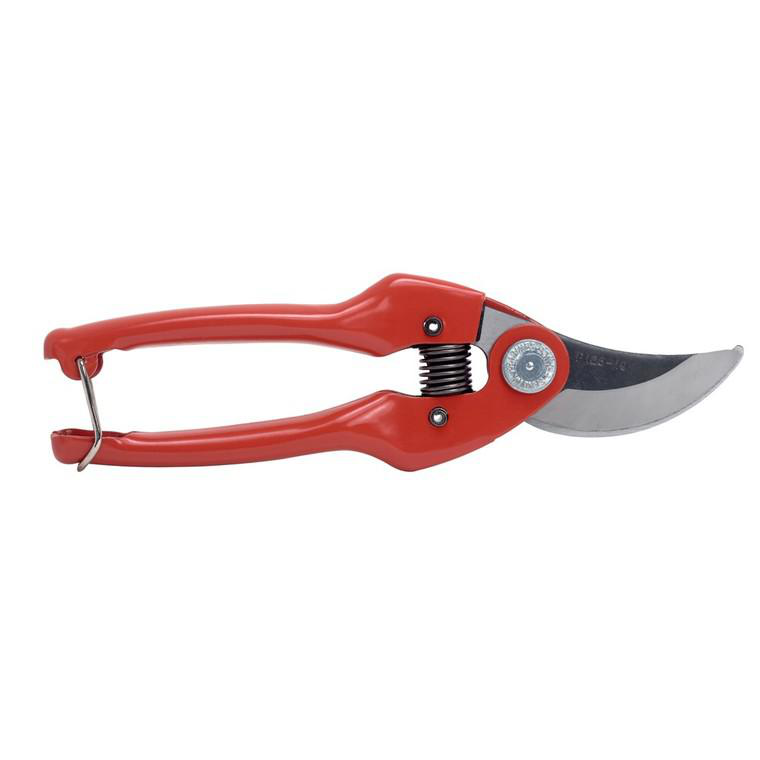 Sécateur grand modèle orange pour droitier en acier embouti