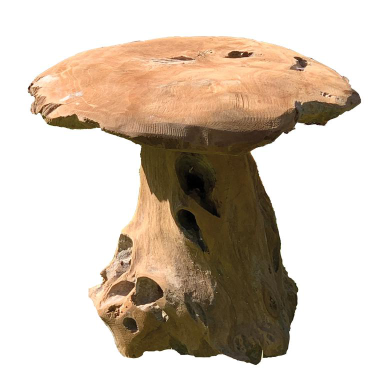 Champignon pour décoration extérieure coloris bois en teck - 30 cm ...